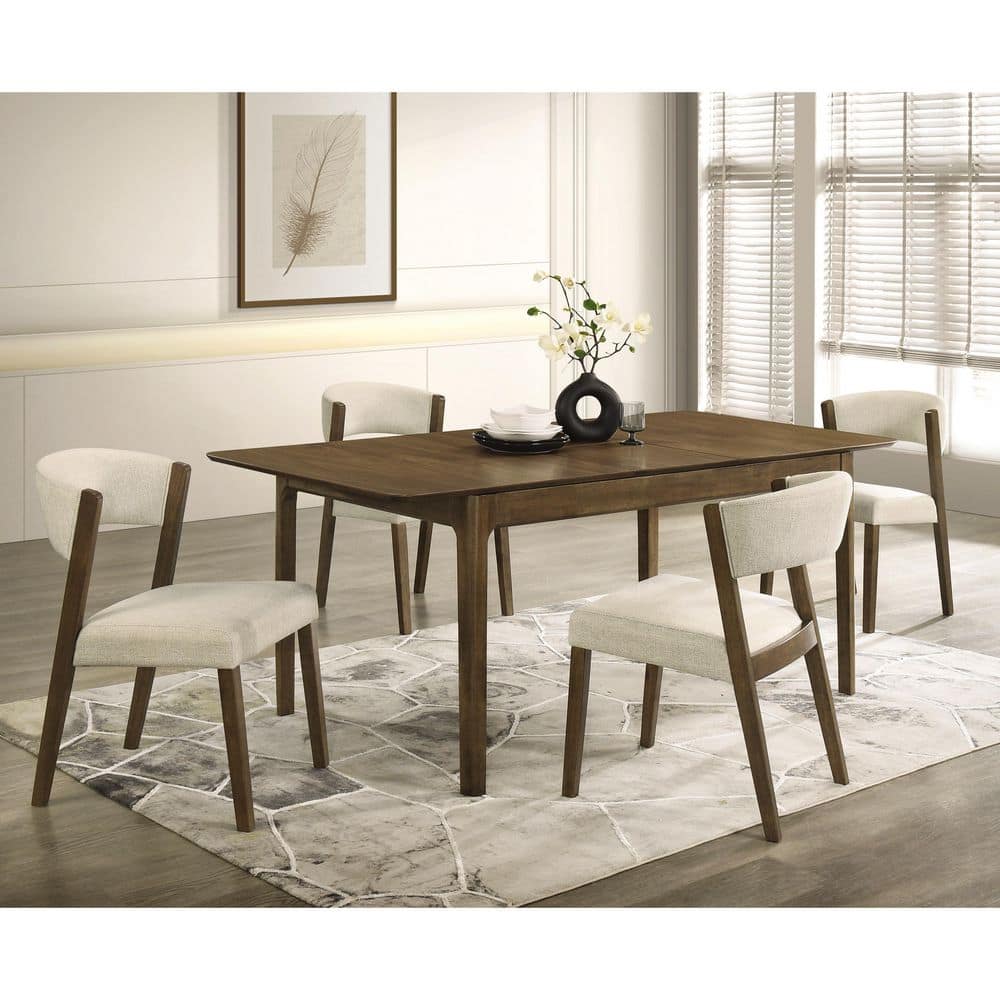 Twain 5-Piece Rectangle Walnut Wood Top Dining Room Set (Seats 4) price history on PriceWatchPro