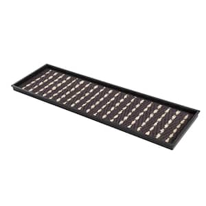 46.5 in. x 14 in. x 1.5 in. Natural and Recycled Rubber Boot Tray with Gray and Ivory Coir Insert