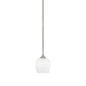 Clevelend 100-Watt 1-Light Graphite Pendant Mini Pendant Light with White Marble Glass and Light Bulb Not Included