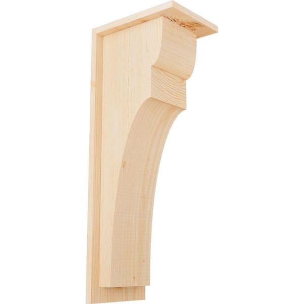 Ekena Millwork 7-1/2 in. x 10 in. x 26 in. Yorktown Smooth Douglas Fir Corbel with Backplate
