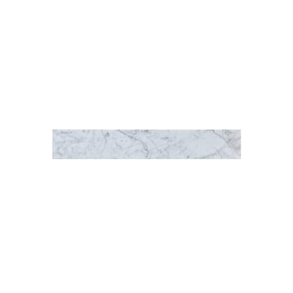 Unbranded Timeless Home 24 in. W Marble Vanity Backsplash in Carrara White
