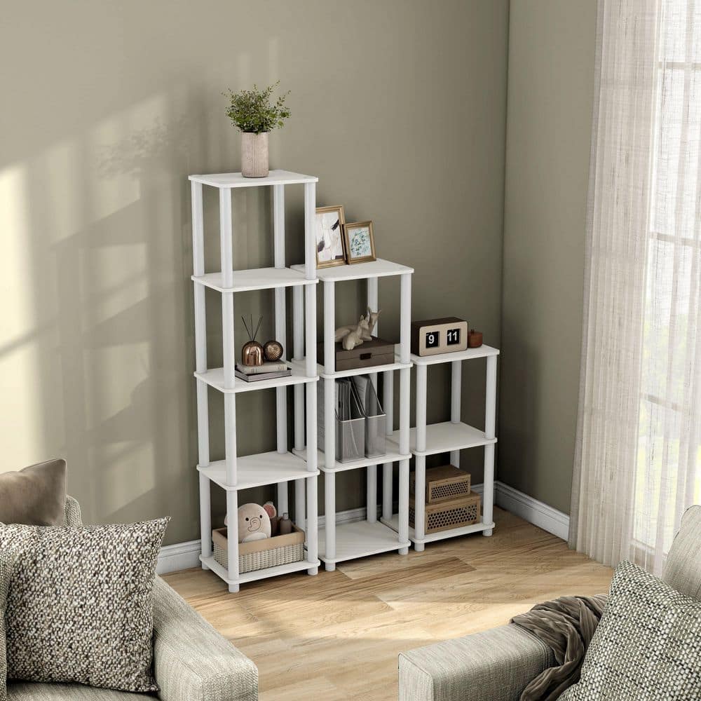 Furniture of America Quincy 58.2 in. Tall White Engineered Wood 5-Shelf ...