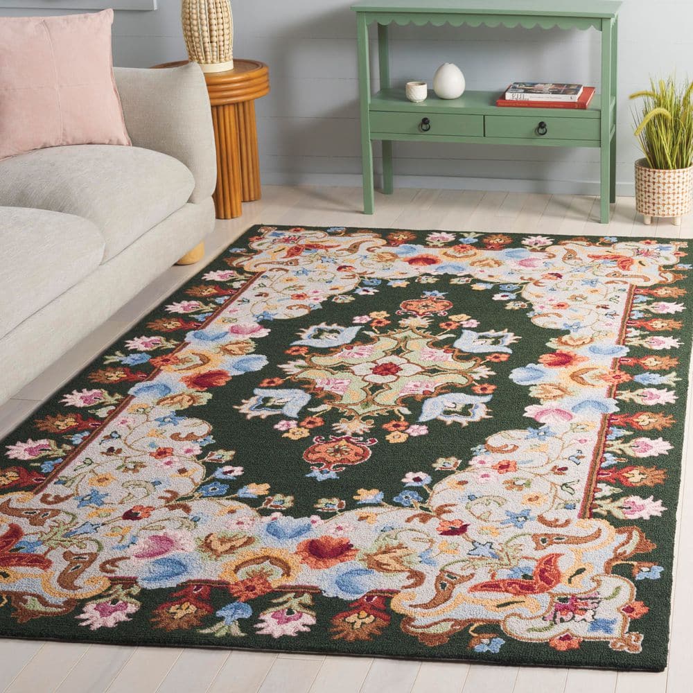 Chelsea 4 ft. x 6 ft. Green/Gray Floral Medallion Area Rug price history on PriceWatchPro