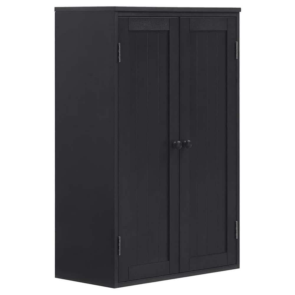 23.25 in. W x 12 in. D x 36 in. H Bathroom Black Linen Cabinet 2023-7 ...