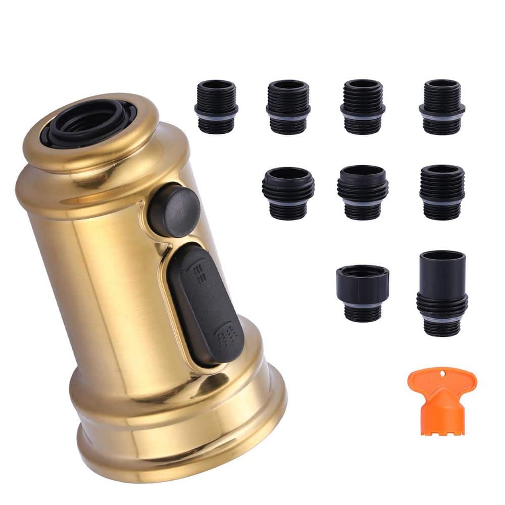 3-Function Pull Down Kitchen Faucet Head Replacement with 9-Adapter in Gold price history on PriceWatchPro