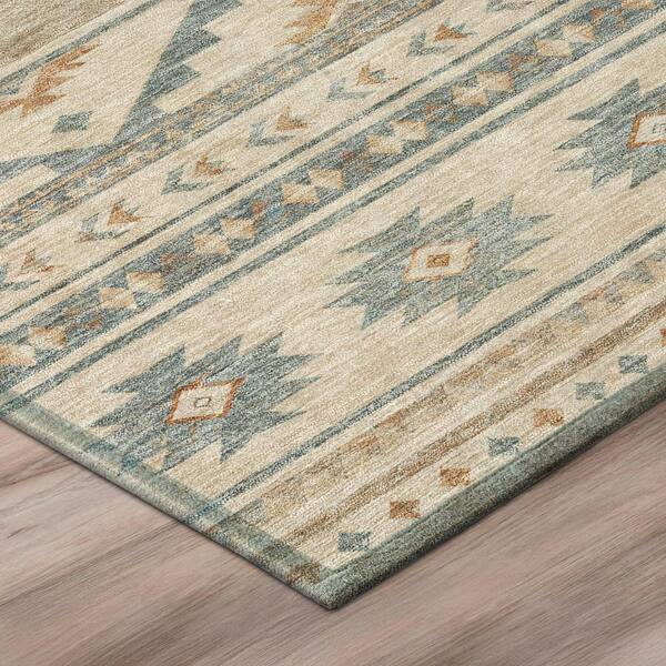 Chantille Machine Washable Indoor/Outdoor Abstract ACN3075 Linen 2 ft. x 7 ft. Runner Rug
