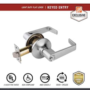 Light Duty Commercial Entry Lever ADA, UL 3-Hour Fire, ANSI Grade 2, Satin Chrome Finish