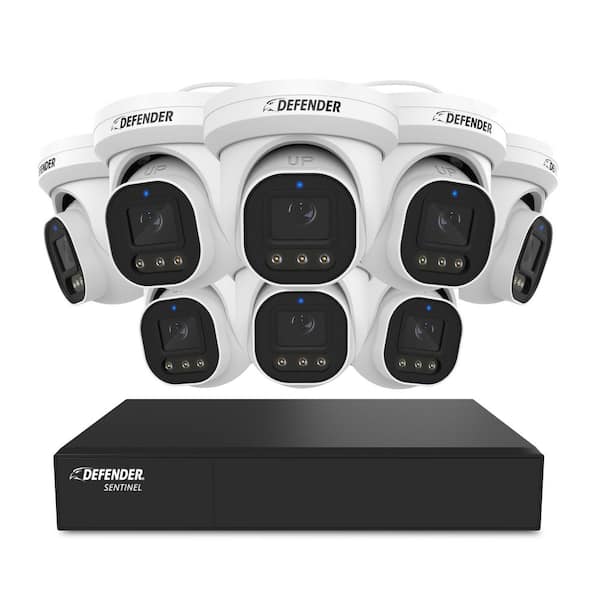 AI POWERED Sentinel Pro Turret 4K Ultra HD Wired 8-Channel PoE NVR Security System with 8-Metal Cameras and 1TB HDD