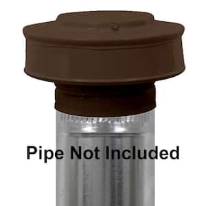 6 in. Diameter Aluminum Vent Pipe Cap in Brown