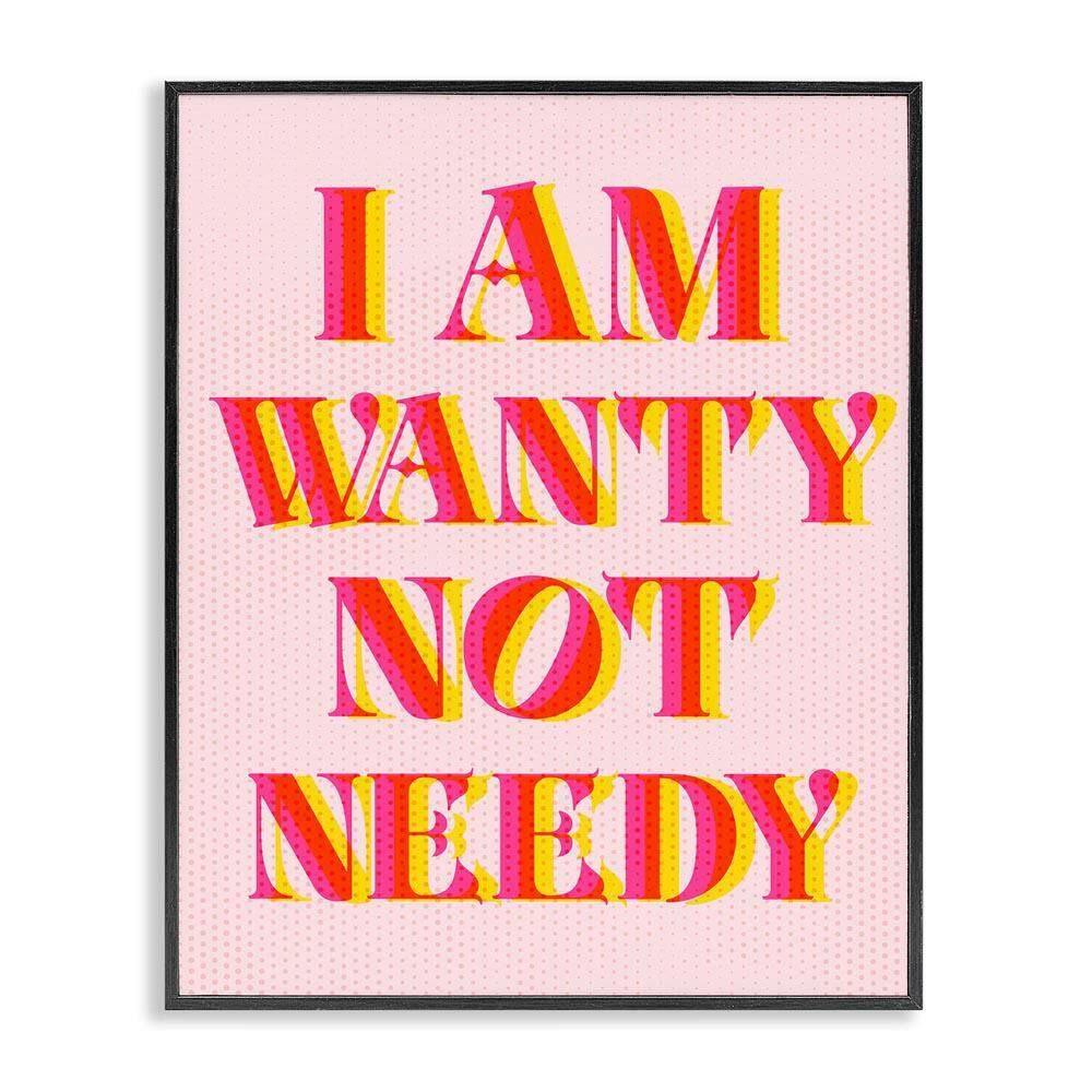 Wanty Not Needy by Daphne Polselli Black Framed Typography Giclee Art Print 14 in. x 11 in. price history on PriceWatchPro