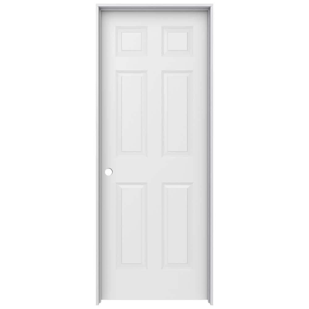 JELDWEN 28 in. x 80 in. 6 Panel Colonist Primed RightHand Textured