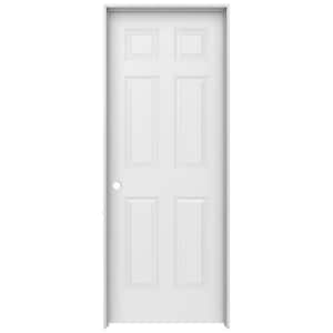 36 in. x 80 in. 6 Panel Colonist Primed Right-Hand Textured Molded Composite Single Prehung Interior Door