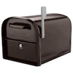 Oasis 360 Rubbed Bronze, Large, Steel, Locking Parcel Mailbox with 2-Access Doors and Graphite Flag