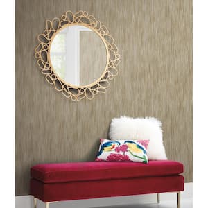 Mink Metallic Opalescent Stria Vinyl Paper Unpasted Wallpaper (21 in. x 33 ft.)