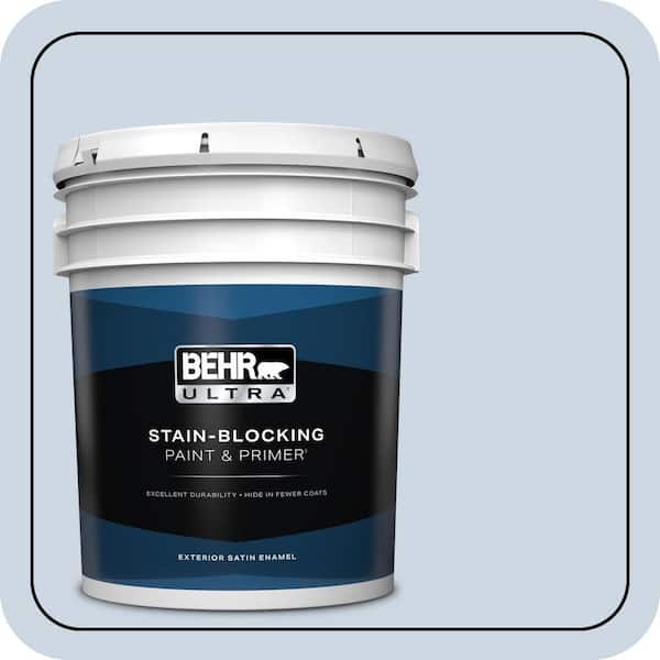 BEHR ULTRA 5 gal. #ICC-35 Blue Reflection Satin Enamel Exterior Paint & Primer