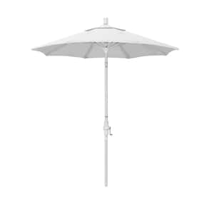 7.5 ft. Matted White Aluminum Market Patio Umbrella Fiberglass Ribs and Collar Tilt in Natural Pacifica