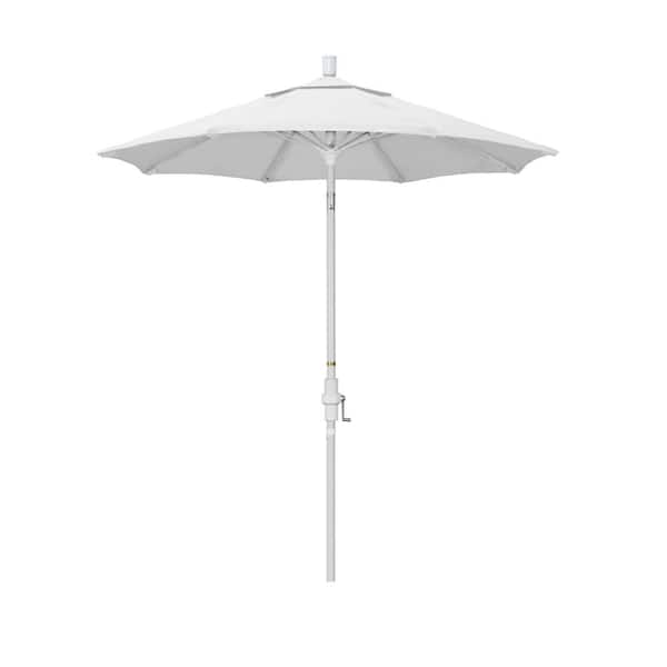 California Umbrella 7.5 ft. Matted White Aluminum Market Patio Umbrella Fiberglass Ribs and Collar Tilt in Natural Pacifica