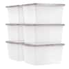 IRIS 24.5 Quart Plastic Storage Bin Tote Organizing Container with Latching  Lid, Clear with Gray Lid, 6 Pack 585104 - The Home Depot