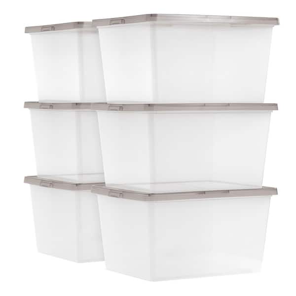 Lifetime Appliance (4 Pack) 17 Gallon Plastic Storage Bin Tote Organizing Container with Ultra Durable Secure Latching Lids, Stackable, Extra