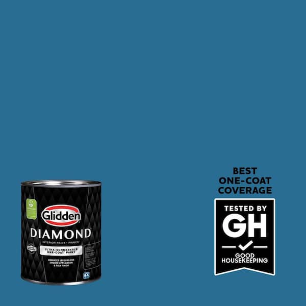 Glidden Diamond 1 qt. PPG1158-6 Blue Oasis Eggshell Interior Paint with Primer