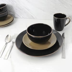 Cambridge Grand 16-Piece Casual Black Stoneware Dinnerware Set (Service for 4)