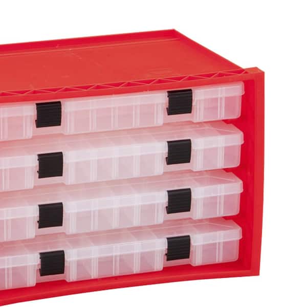 11.25 in. x 9.5 in. Red Portable Rack System Organizer Case with 4 Utility  Storage Box Drawers 974002 - The Home Depot