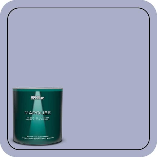 BEHR MARQUEE 1 qt. #S540-3 Meadow Phlox One-Coat Hide Semi-Gloss Enamel Interior Paint & Primer