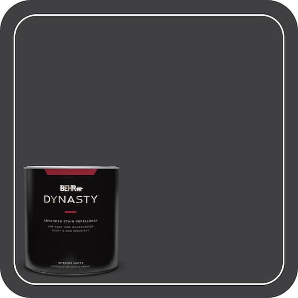 BEHR DYNASTY 1 qt. #ECC-10-2 Jet Black Matte Interior Stain-Blocking Paint and Primer