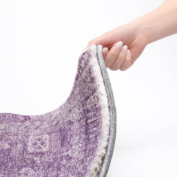 Dream Shag Premium Machine Washable Abstract ADS637 Purple 9 ft. x 12 ft. Area Rug