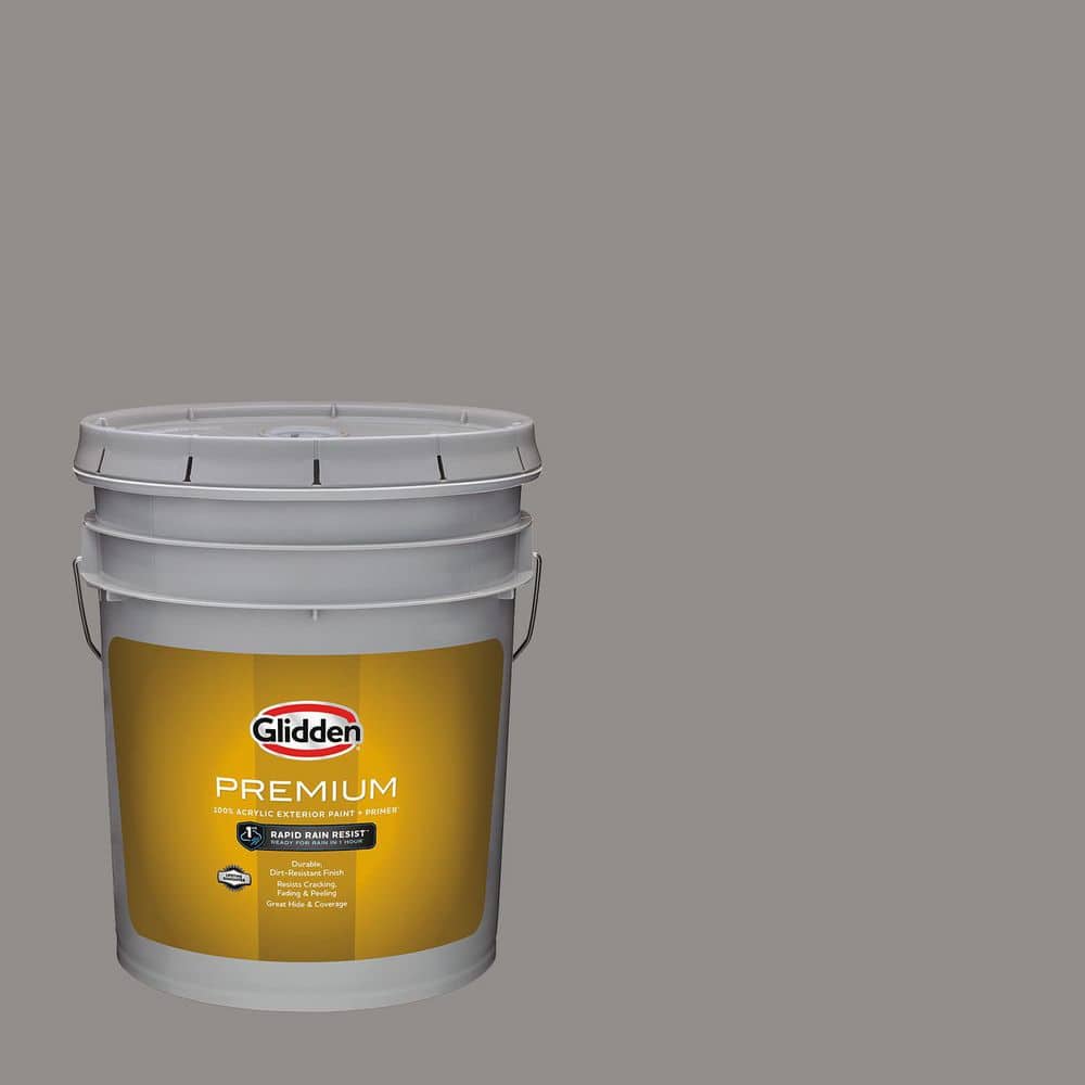 Glidden Premium 5 gal. PPG1002-5 Antique Silver Satin Exterior