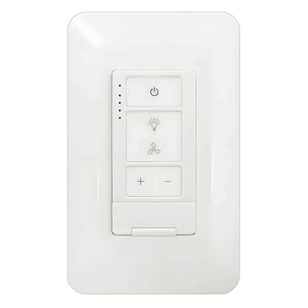 120-Volt 2 in 1 Dimmer Switch and Ceiling Fan Remote Control Wall Mount 4-Speed Single Pole White price history on PriceWatchPro