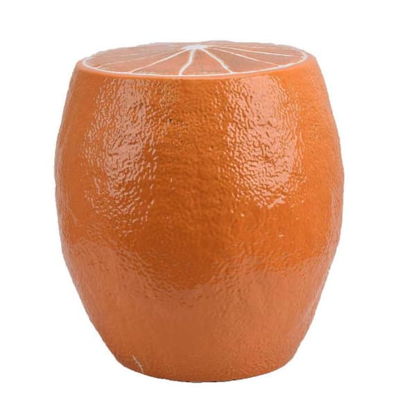 Modern Orange Ceramic Plant Stand (17 in. H x W 17.5 in. H)