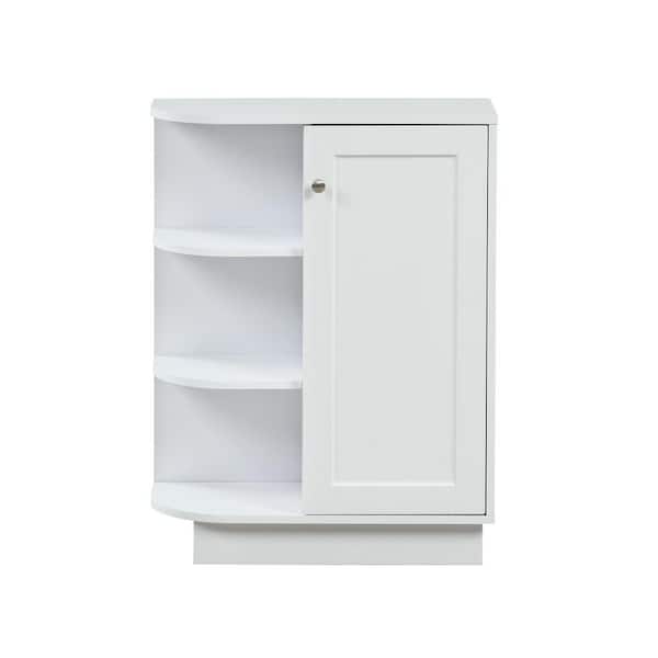 Unbranded 23.6 in. W x 9.7 in. D x 31.3 in. H White Linen Cabinet with Open Shelves