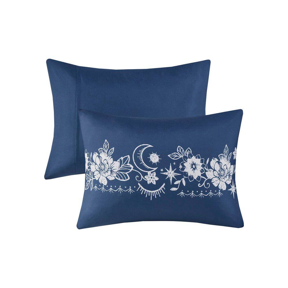 Navy Celestial Cotton Full/Queen Duvet Cover Set