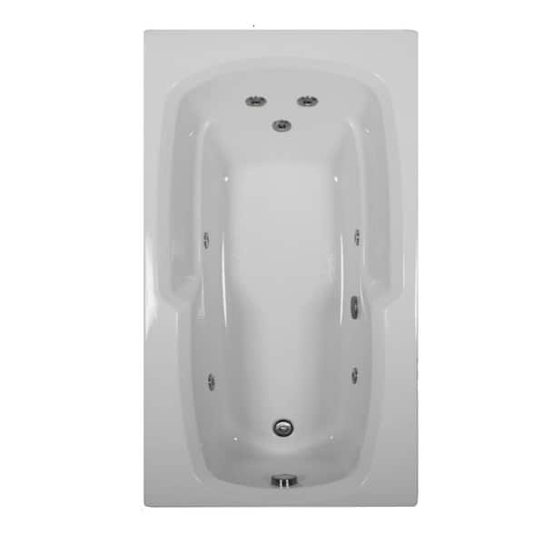 60 in. Rectangular Drop-in Whirlpool Bathtub in White 60 in. Rectangular Drop-in Whirlpool Bathtub in White