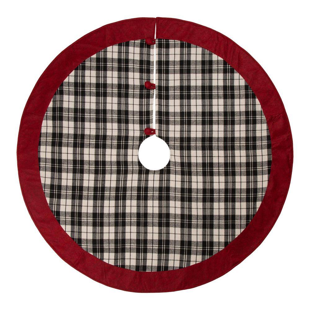red black plaid tree skirt