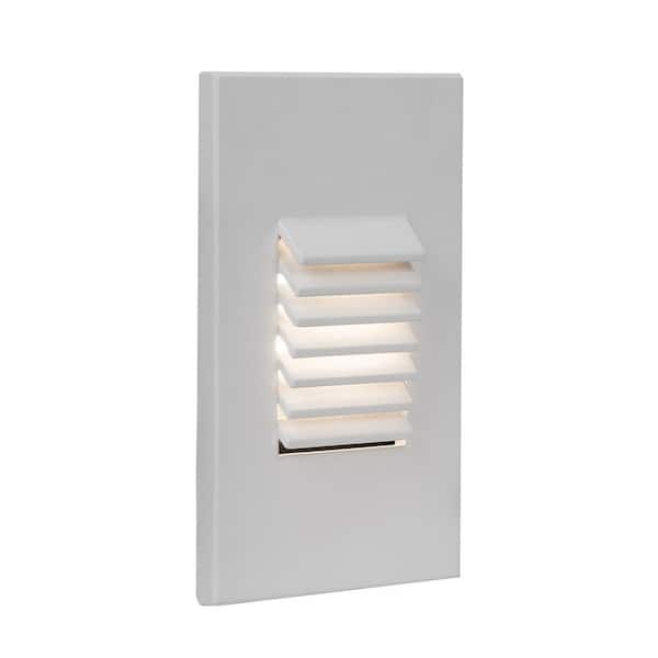 WAC LIMITED 4-Watt Vertical Louvered 1-Light Line Voltage White LED Stair Light or Wall Light, 3000K