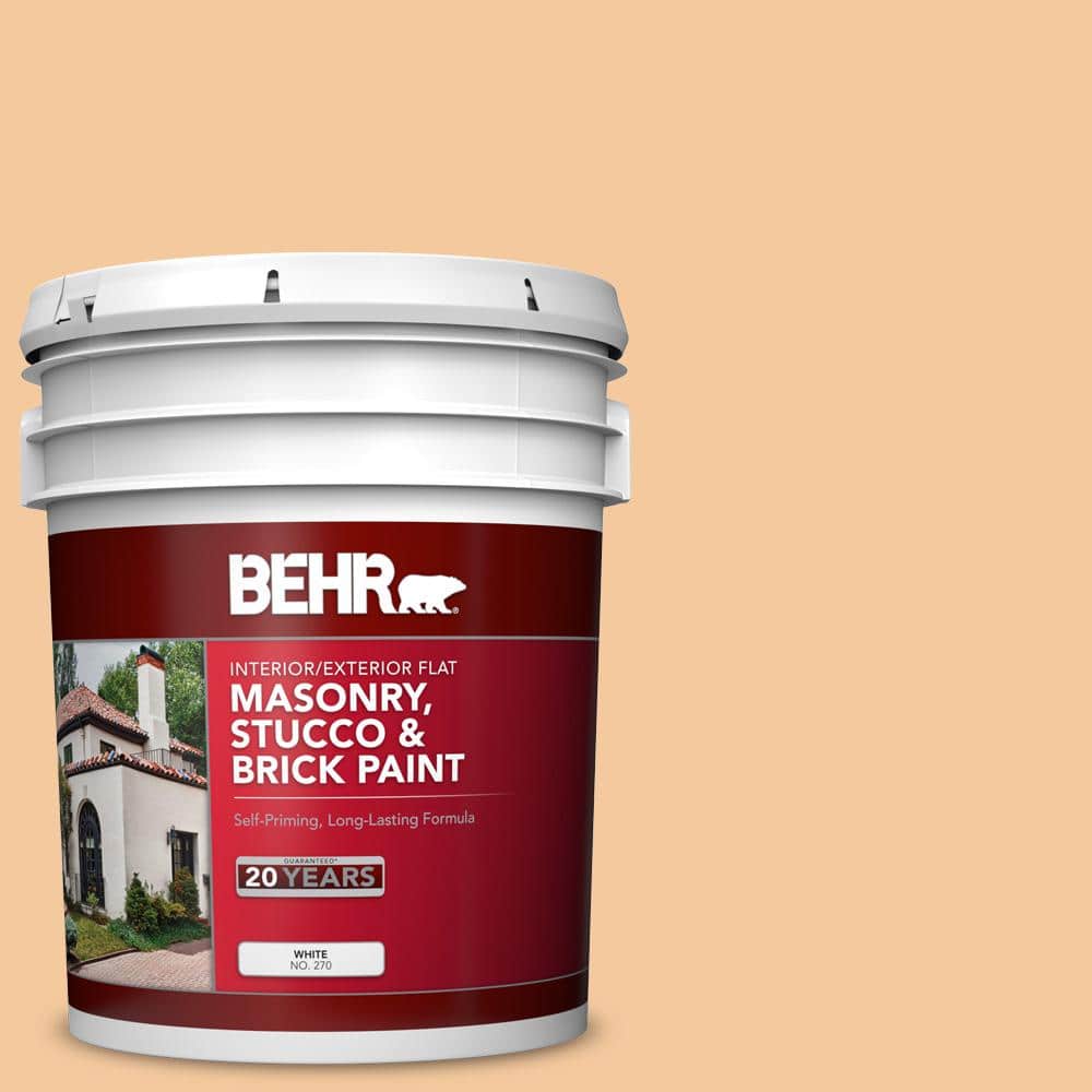 5 gal. #M240-4 Sheer Apricot Flat Masonry, Stucco and Brick Interior/Exteri