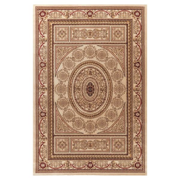 Concord Global Trading Jewel Aubusson Ivory 4 ft. x 6 ft. Area Rug