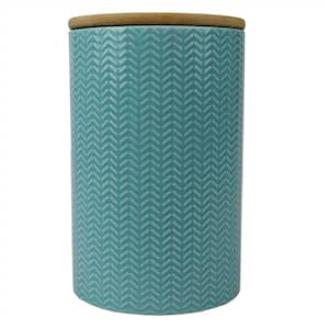 Wave Turquoise Large Ceramic Canister