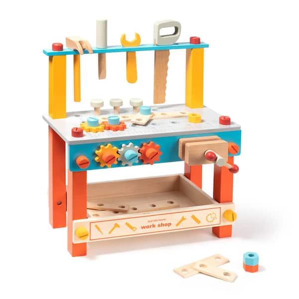 Unbranded Wooden Play Tool Workbench Set for Kids Toddlers