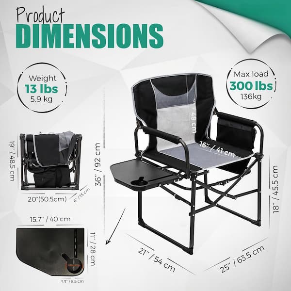 TSP FOLDING LOW CHAIR 2脚& LOW TABLE セット OGETFUUR 2-Pack Foldable Camping Chairs, Heavy Duty Oversized