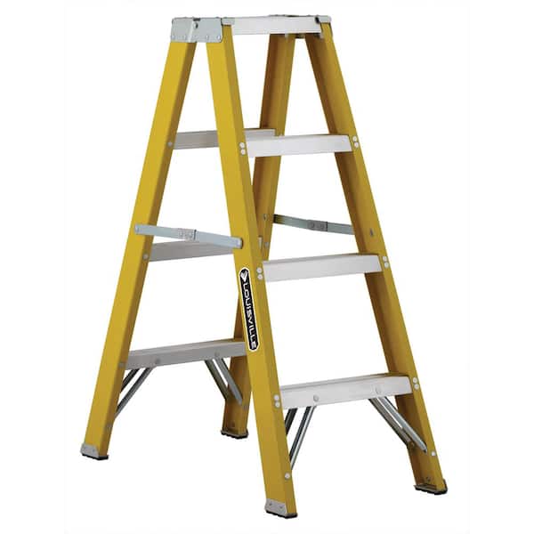 Louisville Ladder 4 ft. Fiberglass Twin Step Ladder with 250 lbs. Load Capacity Type I Duty Rating