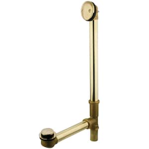Made To Match Toe Touch Tub Waste and Overflow in Polished Brass with Overflow