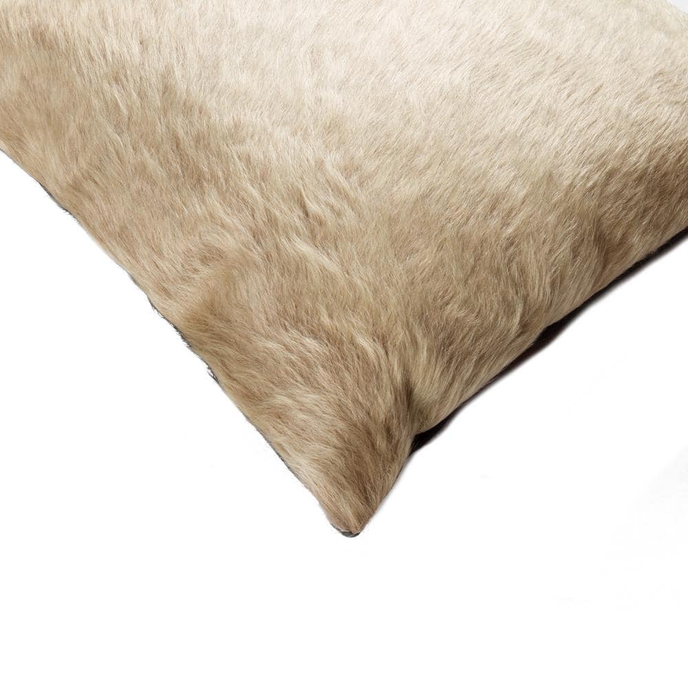 Torino Luxe Chevron Hand-Stitched Cowhide Throw Pillows, Set of 2, Natural 18"x18"