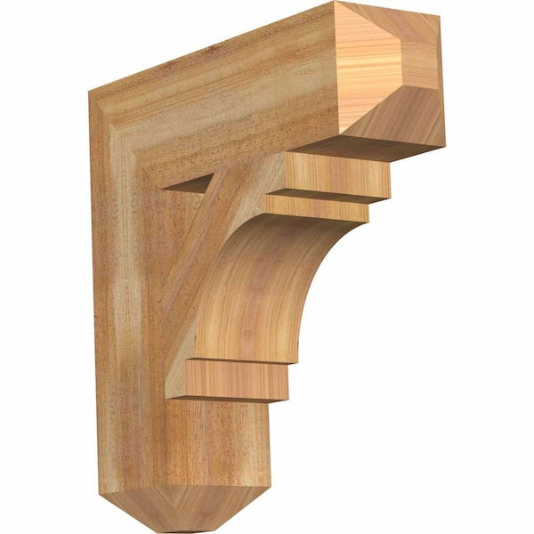 Ekena Millwork 6 in. x 22 in. x 22 in. Western Red Cedar Merced Craftsman Rough Sawn Bracket