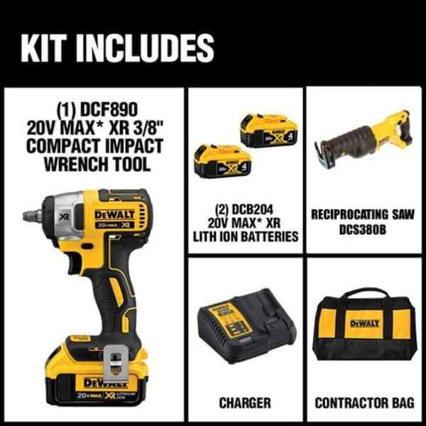 DEWALT 20V MAX XR Cordless Brushless 3 8 in. Compact Impact Wrench