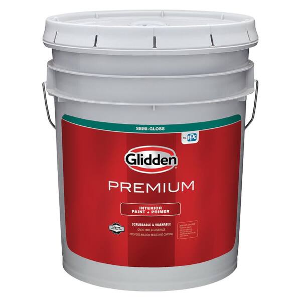 Glidden Premium 5 Gal Base 1 Semi-gloss Interior Paint-gln6411n-05 - The Home Depot