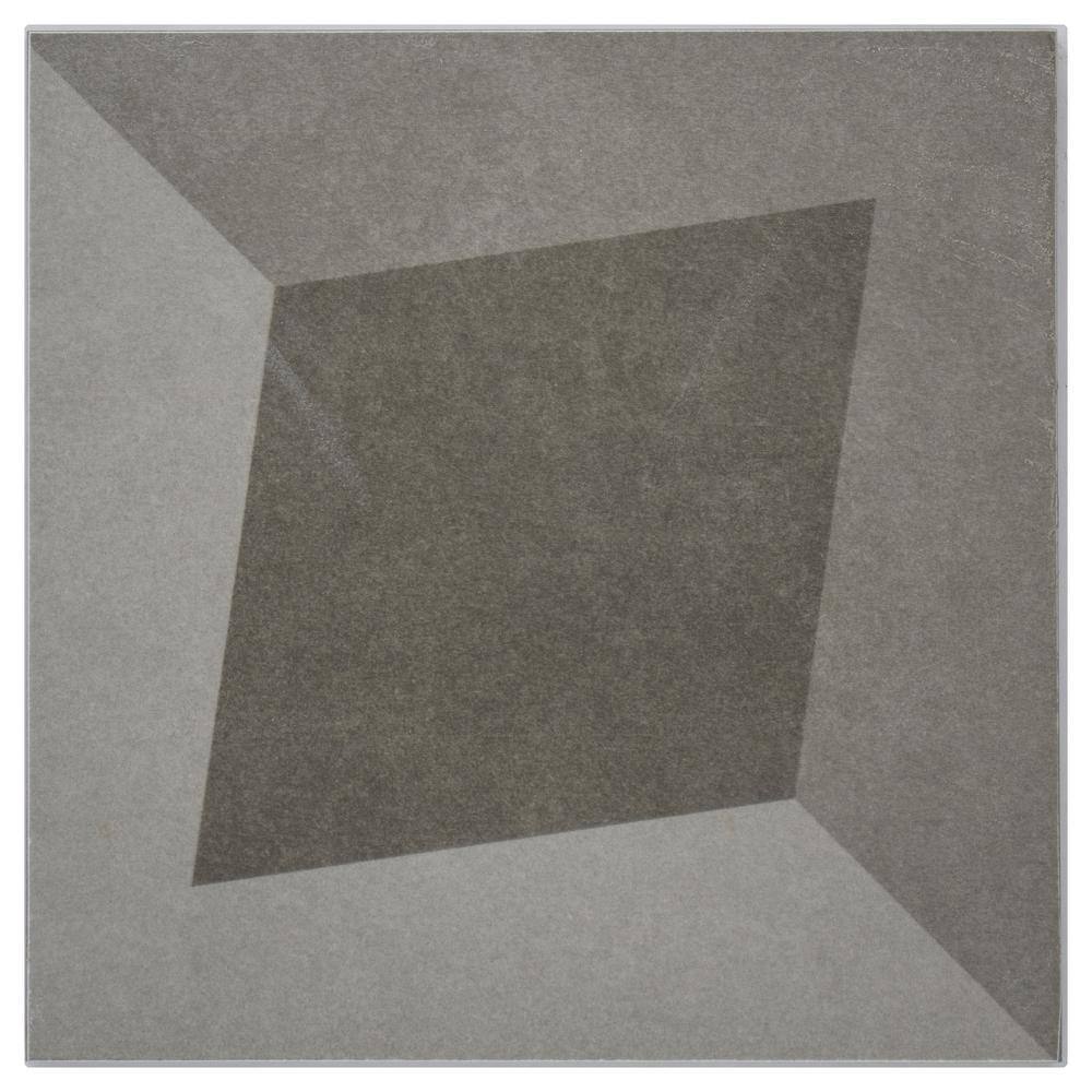 Gray Geometric Matte Porcelain 8x8 Wall Tile