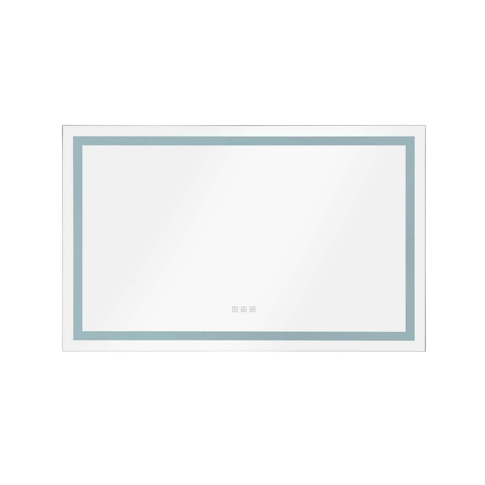 48 in. W x 36 in. H Rectangular Frameless Wall Anti-Fog Ceiling Bathroom Vanity Mirror in White with Memory Function